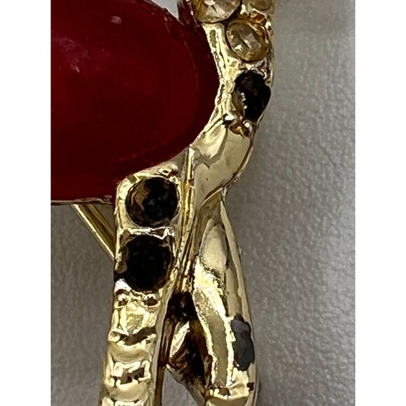 Jelly Belly Vintage Set of 2 Deer Brooches Pins Metal Rhinestones Unsigned - Picture 6 of 11